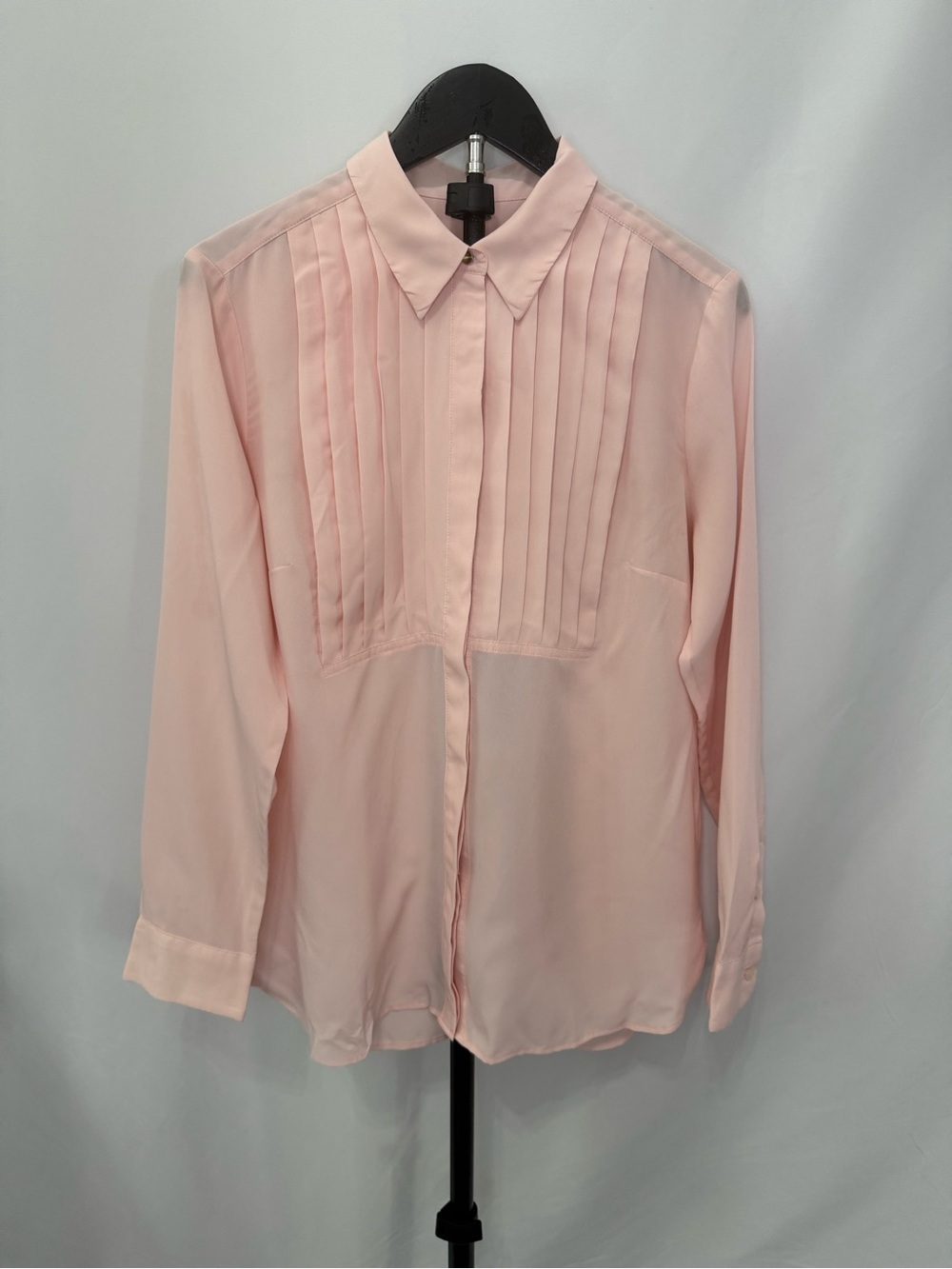 Talbots Pale Pink Pintuck Front Blouse
